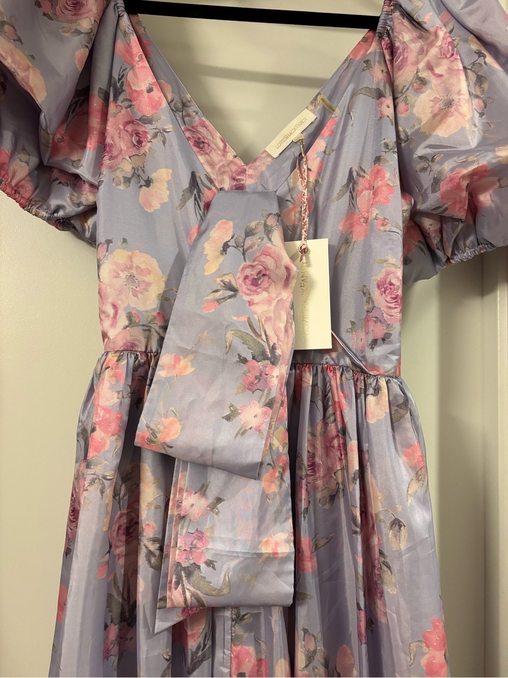 NWT LoveShackFancy Ida Hibiscus Lavender Purple Floral Taffeta Maxi Dress Gown 8 - Picture 10 of 15